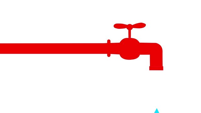 water tap icon animation, Motion graphics of water concept