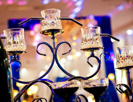 Glasses on the candle holder