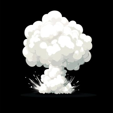 Bright white smoke explosion illustration fire chandelier.