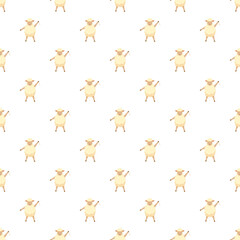 Obraz premium Adorable farm animals with wool standing creating a fun wrapping paper or textile print