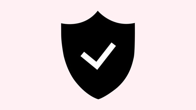 Trusted security icon in trendy flat style. Highest security symbol. Motion graphics of security check mark concept