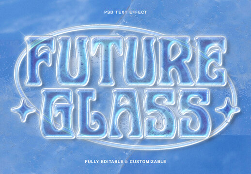 Frosted Crystal Glass Text Effect