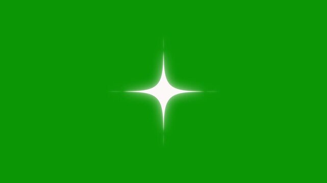 Premium  shining twinkle effect, white cartoon blinking stars, flat vector doodle sparkle, fast line glitter motion, glowing light trails, magical animation on green screen 4K.
