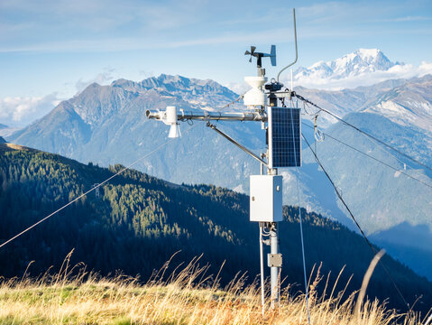 France, Auvergne-Rhone-Alpes, Environmental measuring station in Vanoise National Park