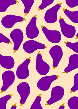 Simple purple eggplant illustration pattern background
