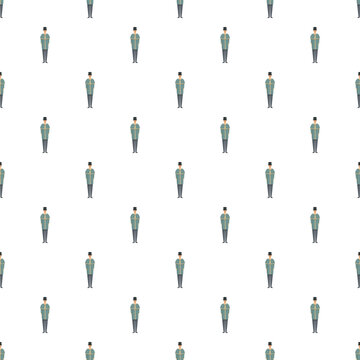 Repeating pattern of a vintage style butler or concierge wearing a top hat