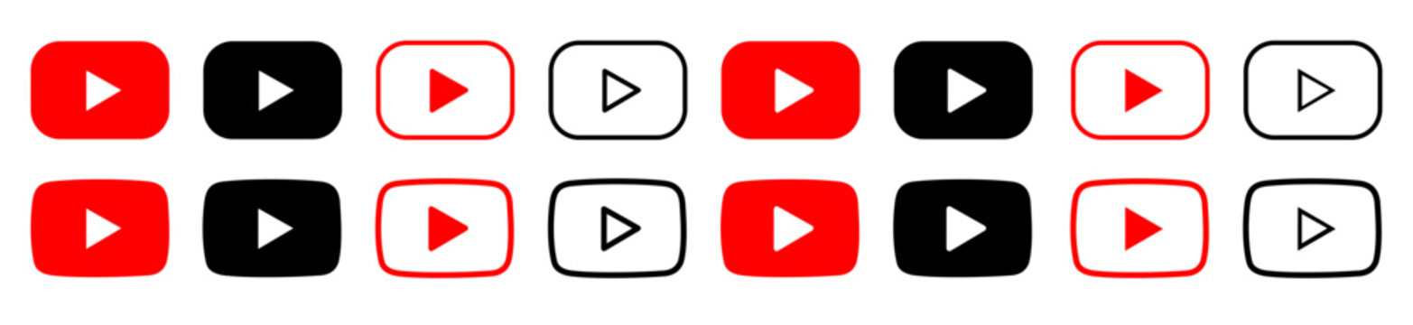 YouTube Play button svg collection