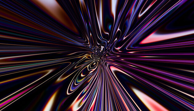 Abstract colourful 3d render with dynamic vortex and glossy effect