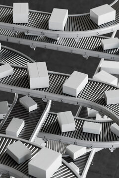 3D monochrome sorting system with layered roller conveyors