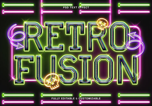 Retro Neon Glow Text Effect