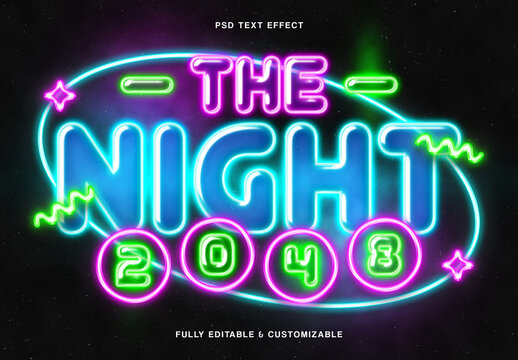Vibrant Neon Glow Text Effect