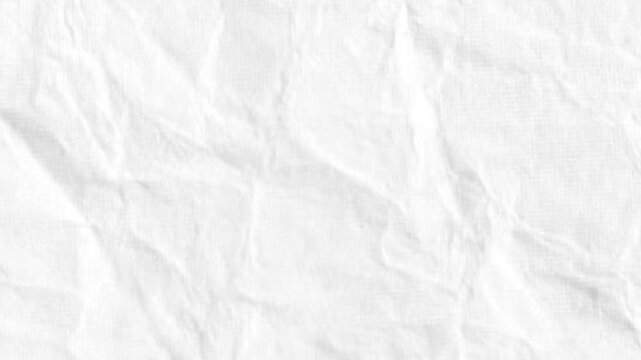 White crumpled paper stop motion background texture. Seamless looping in 4k, a creative, textured reveal for intros or overlays