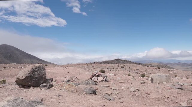 Arid landscape of Chimborazo National Park in Ecuador showcasing high altitude wilderness