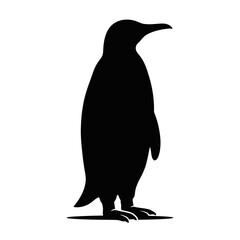 Obraz premium Black penguin silhouette, animal icon, wildlife symbol, vector illustration isolated on White Background
