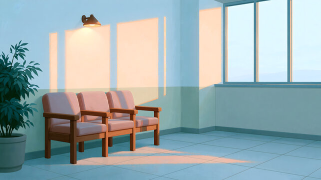 Explore a Serene Lifestyle Space: A Cozy Waiting Area Bathed in Soft Natural Light with Modern Interior Design Elements and Inviting Ambiance for Relaxation and Comfort.