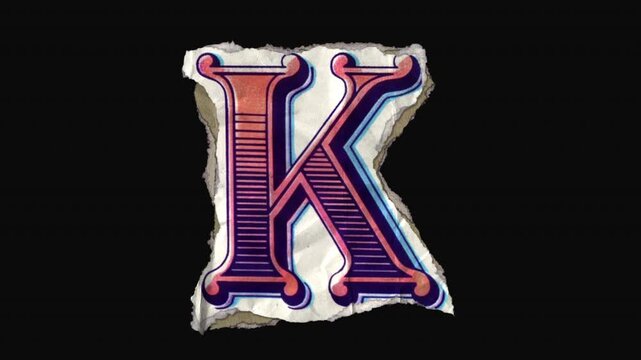 A pack of 26 vibrant drag and drop vintage lettering in a paper riso print style with individual letters that animate into place from torn paper pieces.
