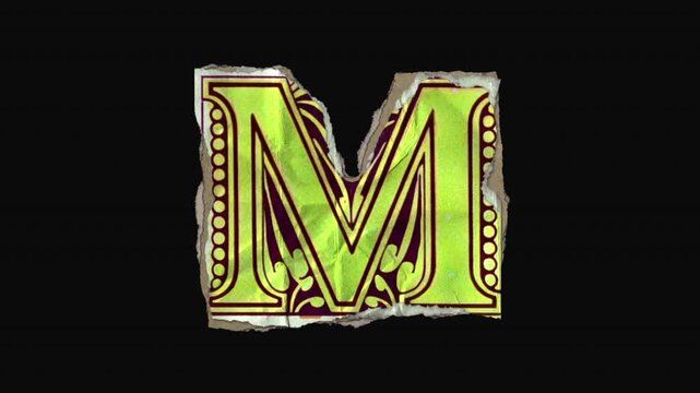 A pack of 26 vibrant drag and drop vintage lettering in a paper riso print style with individual letters that animate into place from torn paper pieces.
