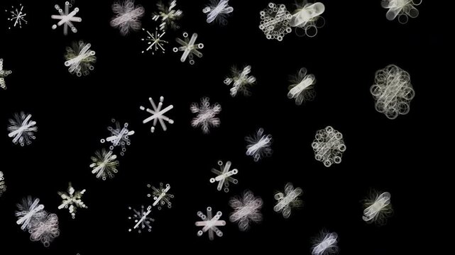 background 3d snowflakes animation bokeh