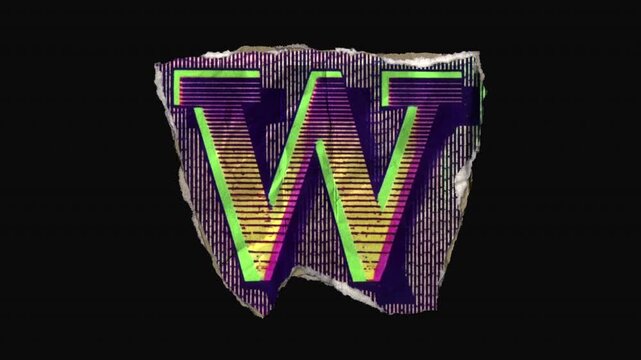 A vibrant drag and drop vintage type letter in a paper riso print style that animates into place from torn paper pieces.

