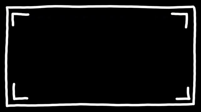 Square frame hand drawn, Hand-drawn frame rectangular border on a transparent background.