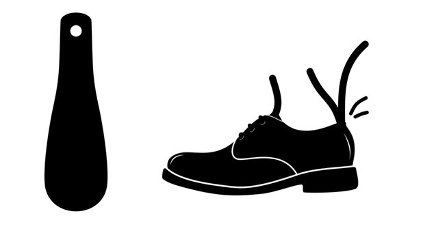 small Shoe Horn, black isolated vector silhouette