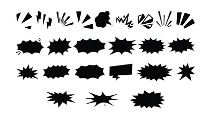 Collection of various comic book style speech bubbles and explosion effects © Sirin