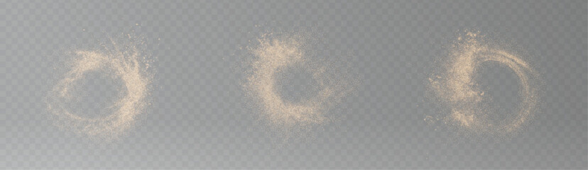 Transparent png image of gold dust swirl on transparent background. Abstract magic dust wave luxury golden particle trail and glowing stardust swoosh overlay with sparkling glitter effect for cloud © Irina
