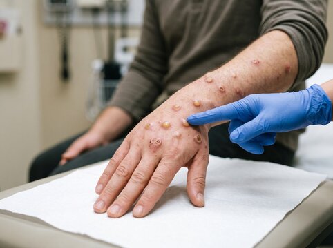 Monkey Pox Pictures Displaying Characteristic Skin Lesions, Rash Progression, Medical Reference, Healthcare Education, Disease Awareness, and Prevention