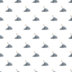 Obraz premium Seamless repeating pattern presenting a sword embedded in a rock symbolizing a legend