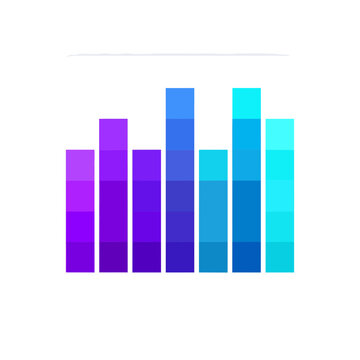 Colorful Audio Level Meter Square Tile Bars