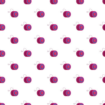 Yo yo toys forming a seamless pattern, representing childhood play and fun