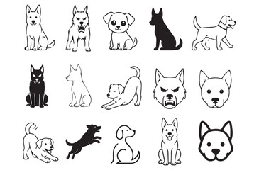 Fototapeta premium Minimal Dog Vector Set