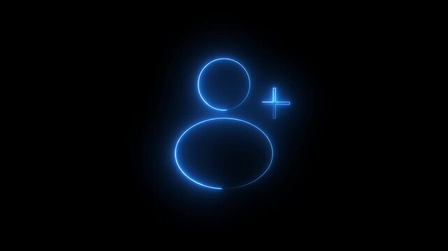 neon people animation icon. outline round avatar pictogram in vivid color neon profile icon.