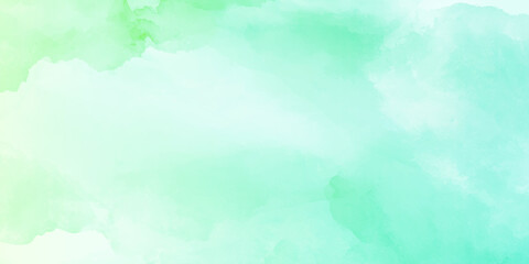 Artistic green watercolor background with soft fluid paint texture, abstract pastel paint wash texture, © AFIYA