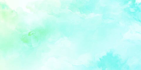 Artistic green watercolor background with soft fluid paint texture, abstract pastel paint wash texture, © AFIYA