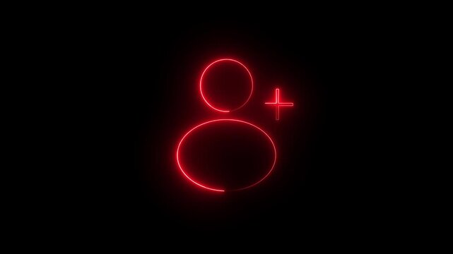 neon people animation icon. outline round avatar pictogram in vivid color neon profile icon.