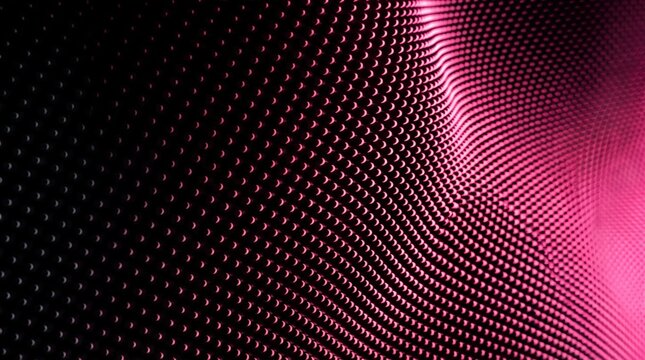 Modern Pink Metallic Particle Surface with Flowing Digital Wave Pattern