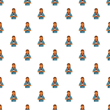 Woman holding a sweet chocolate bar creating a repeating pattern
