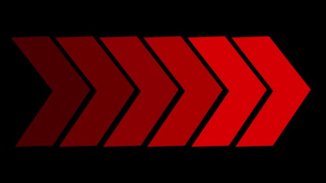 Left -directional arrow loop animation .Arrow sign animated on a black background. ck video