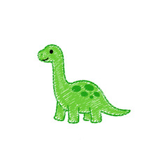 Fototapeta premium Dino Crayon Drawn