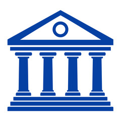 Classic Greek Temple Icon with Columns and Pediment. © MEHAR