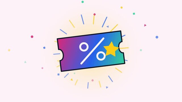 Colorful Text Free Flash Sale coupon stack Motion Graphic Loop