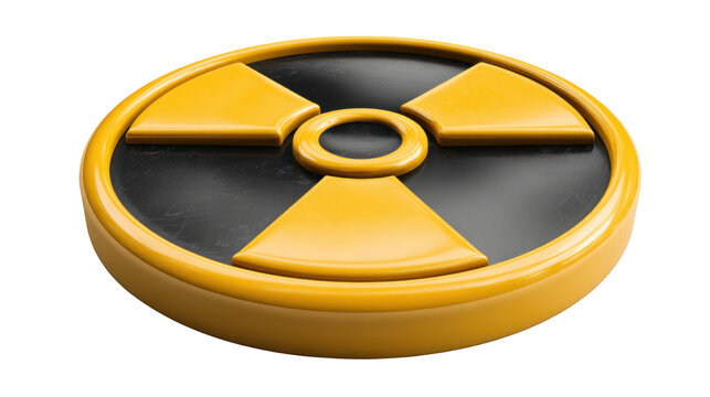 Classic radioactive warning symbol isolated representing nuclear safety hazardous materials radiation protection industrial danger awareness on white background