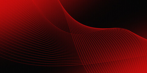 A digital abstract image featuring a pattern of curved, repeating red lines against a black background. This design creates a dynamic, three-dimensional visual effect, resembling the texture of highly © Mifta