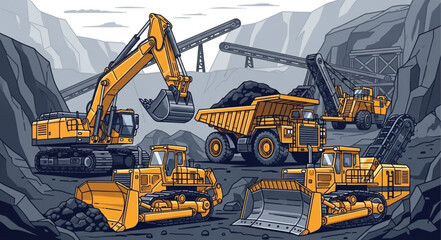 excavator on a white background © Mbok