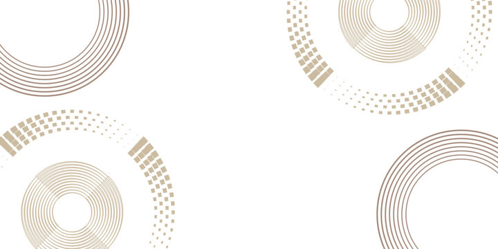 Abstract white background with black circle rings, Digital future technology, concept Modern Geometric Creative Ilustrations.