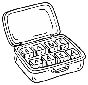 Letters in a Tin Box Casing Cubes of Alphabet Letters Spelling Anagram Word Game