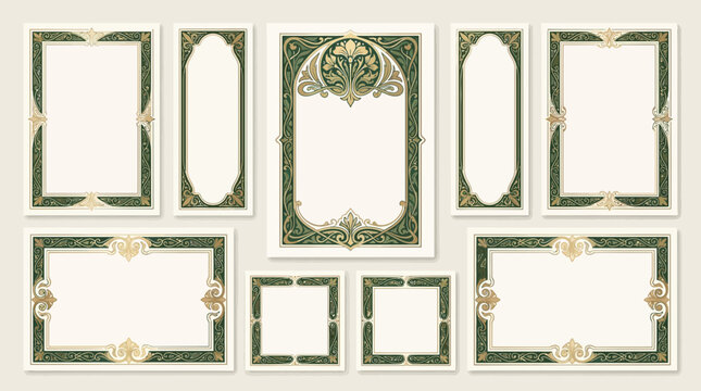 Ornate Frames Backgrounds Set - Vintage Decorative Borders Collection