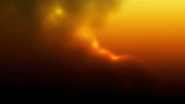 Warm orange and yellow glowing light waves on dark background. Perfect for atmospheric backgrounds, cinematic transitions, luxury branding, and ambient visuals evoking fire, sunset