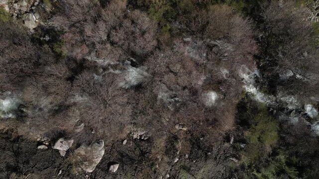 Aerial View of Snowy Serra da Estrela Mountains Portugal